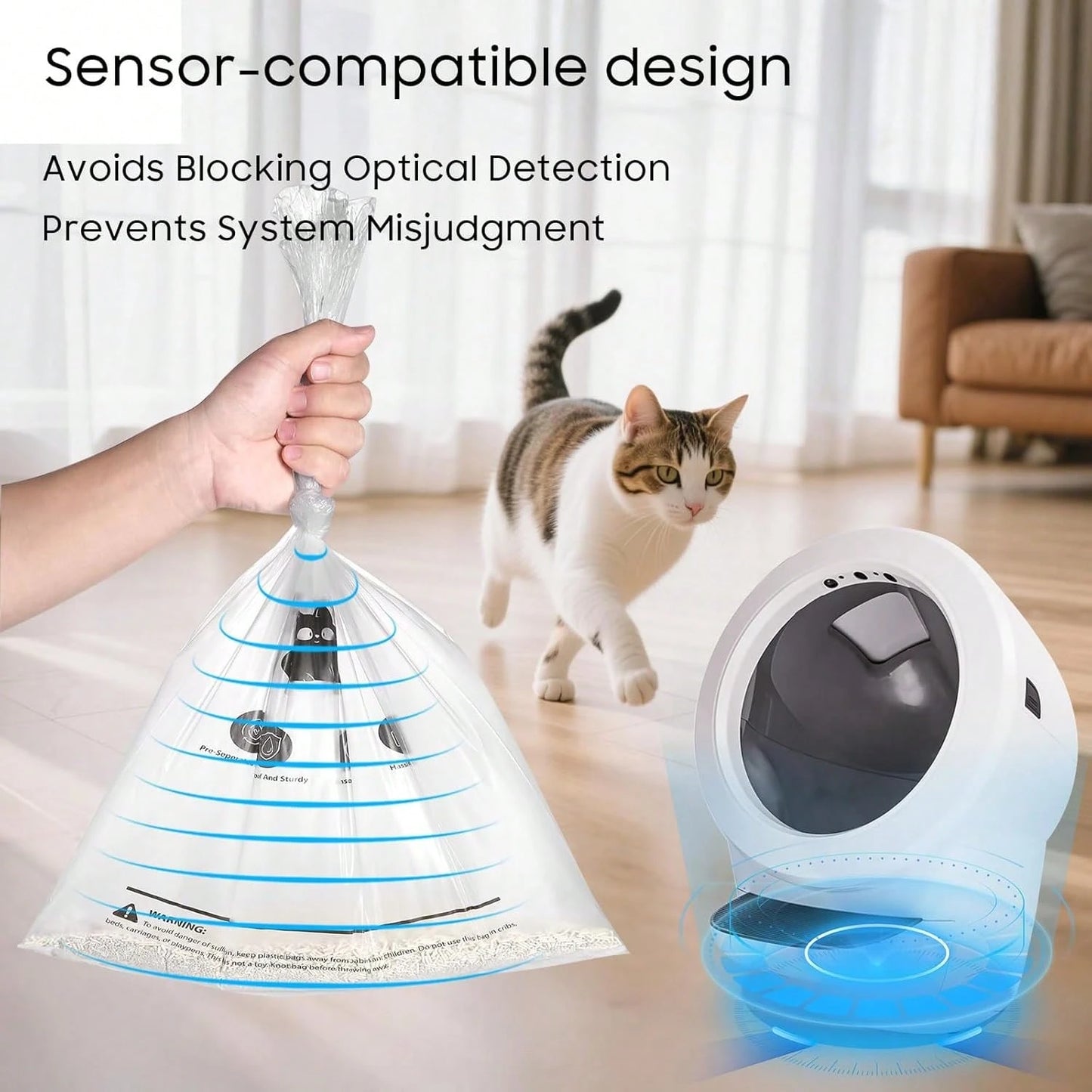 90 Pack Litter Box Robot 4 And 3 Waste Bags