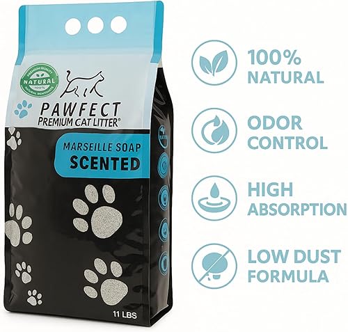 Marseille Soap Scented Clumping Cat Litter – 9.6 lb / 5L, Dust-Free, Odor Control