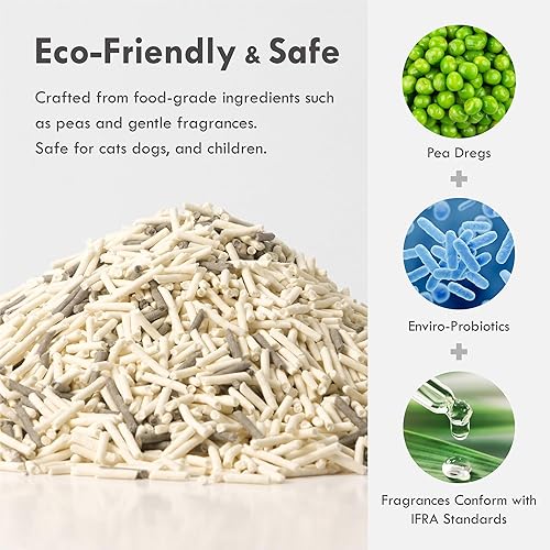 Lady N Pellet Tofu Cat Litter, Boba Tea Scent, Strong Clumping, Ultra Absorbent, Natural Food-Grade Ingredients, Dust-Free, Low Tracking, Enviro-Probiotic Odor Control, Water-Soluble (9lb)