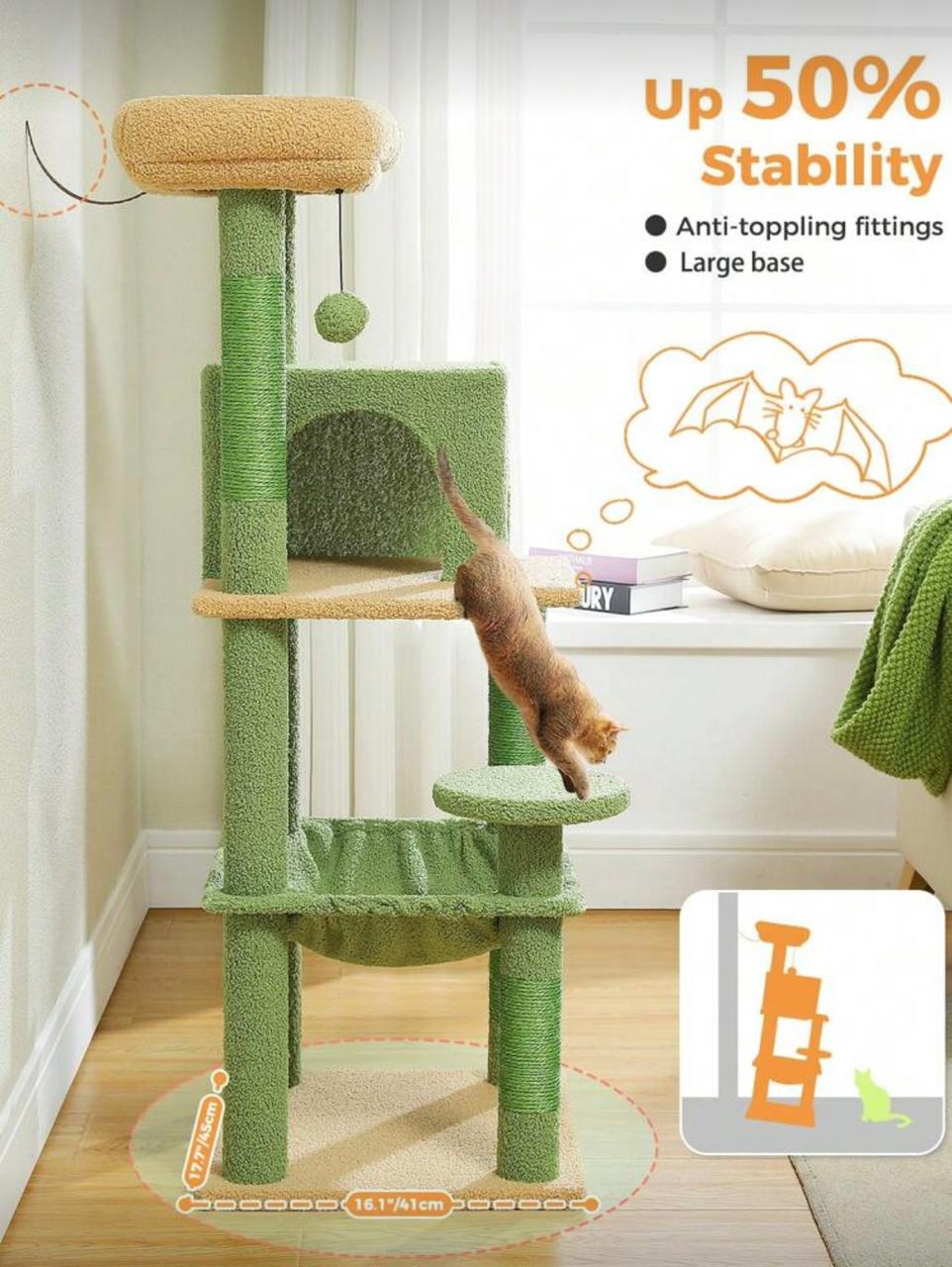 T-Cats-T ™ Road 45.7"-56.3" Cat Tree