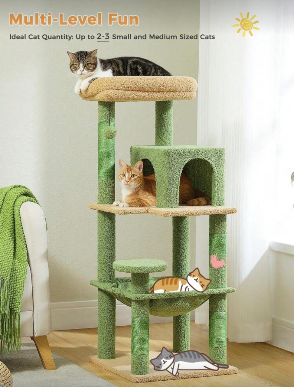 T-Cats-T ™  Road 45.7"-56.3" Cat Tree